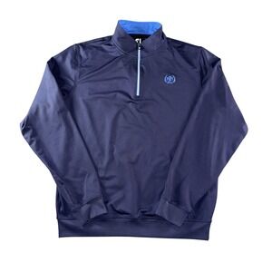 FootJoy Pullover Mens Medium Blue Quarter Zip Golf Mock Neck Long Sleeve Top
